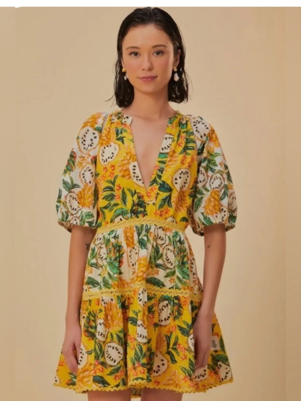 Farm Rio Biriba Mix Mini dress